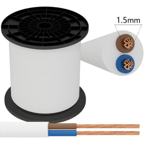 Cavo elettrico H05VV-F 2 x 1,5 mm2 matassa 120mt guaina bianca Aigostar