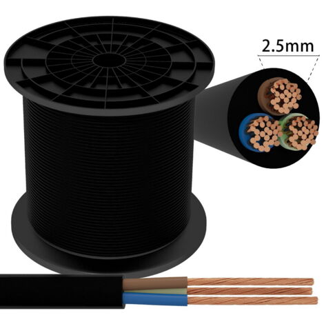 Cavo elettrico H05VV-F 3 x 2,5 mm2 matassa 50mt guaina nera Aigostar