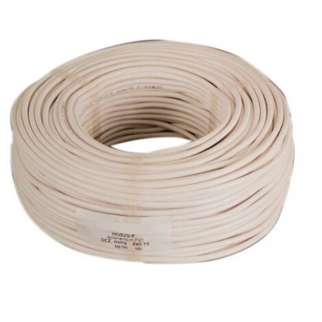 CAVO ELETTRICO H05VV-F SEZ 2X0,75 MM BIANCO 100 MT