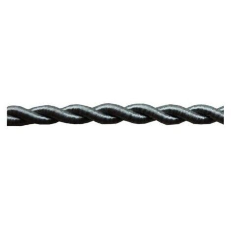Cavo elettrico in tessuto intrecciato 2x0,75mm rotolo di seta grigio scuro 25m EDM 11952