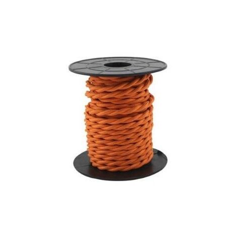 Cavo elettrico tessile 10 metri 2x0,75 mm intrecciato arancione GSC 3902984