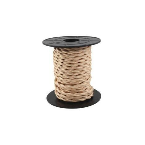 Cavo elettrico tessile 10 metri 2x0,75 mm intrecciato marrone chiaro GSC 3902981