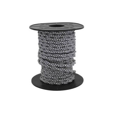 Cavo elettrico tessile 10 metri 2x0,75 mm intrecciato nero / bianco GSC 3902986