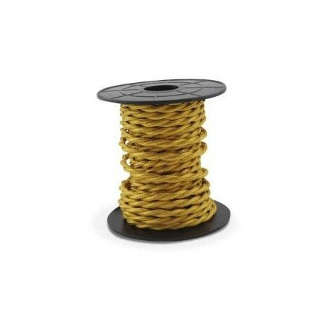 Cavo elettrico tessile 10 metri 2x0,75 mm intrecciato Oro GSC 3902982