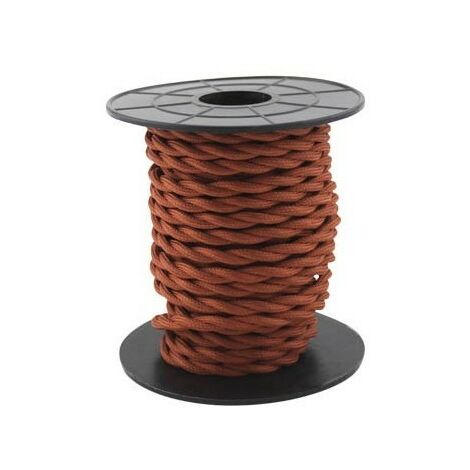 Cavo elettrico tessile 10 metri 2x0,75 mm intrecciato ramato GSC 3902985