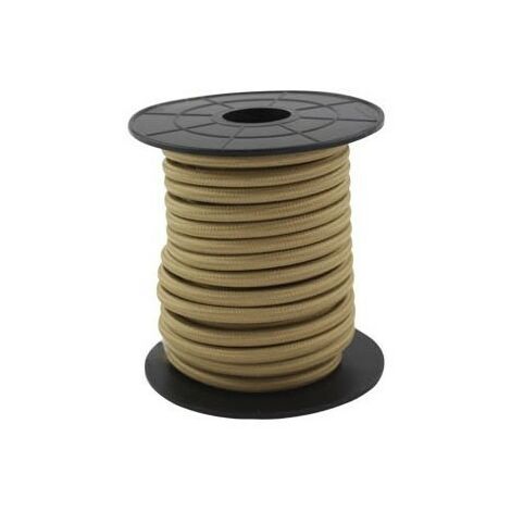 Cavo elettrico tessile 10 metri 2x0,75 mm marrone chiaro GSC 3902994