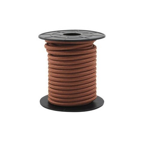 Cavo elettrico tessile 10 metri 2x0,75 mm Marrone GSC 3902993