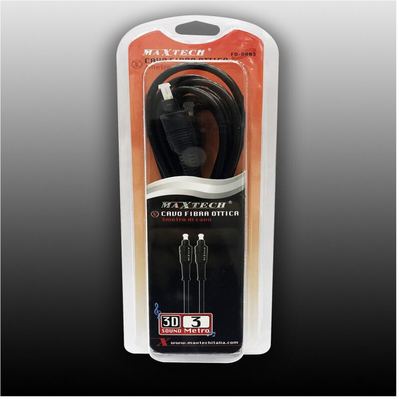 Cavo Fibra Ottica Da 3 Metri Digital Surround Audio Digitale 3d Fo-d003 - - Maxtech