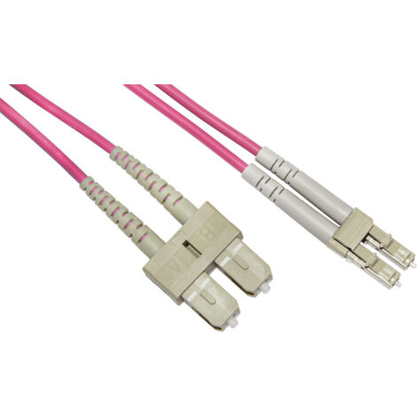 cavo fibra ottica lc a sc multimode duplex om4 50/125 mt.2