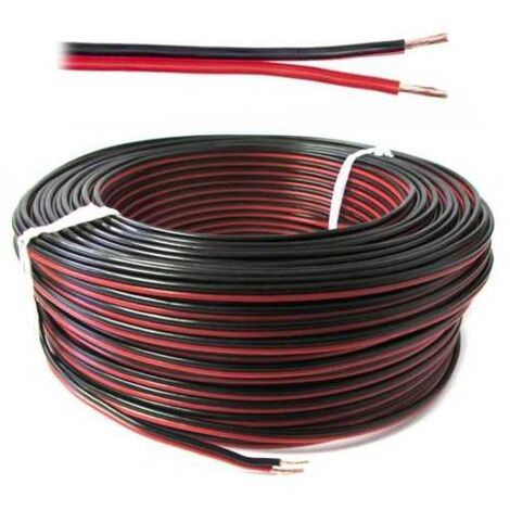 Cavo filo Multipolare Doppino Piattina Sezione 2x0,25 mmq Rosso Nero