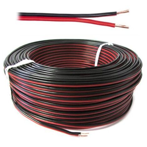 Cavo bipolare sezione 2 x0,5mm in tessuto telato rosso