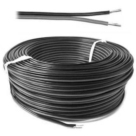Cavo filo Multipolare Doppino Piattina Sezione 2x1,5 mmq Grigio Nero