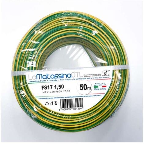 Cavo FS17 giallo verde in matassa 50m