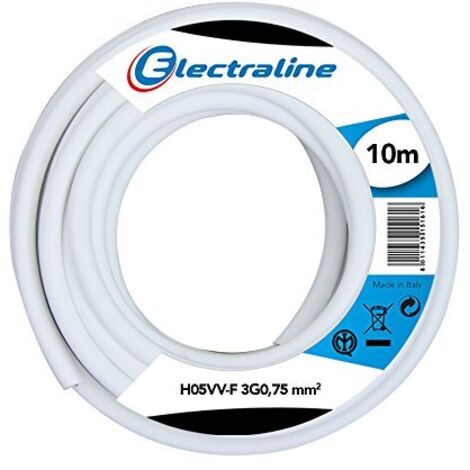 Cavo h05vv-f 3g0,75 mt 10 bianco - electraline