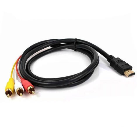 Cavo HDMI a RCA, cavo convertitore HD 1080P per decoder HDMI a 3RCA, adattatore cavo audio video rosso giallo bianco per TV HDTV DVD - 1,5 m