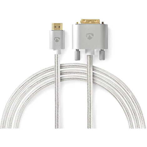 Cavo hdmi  connettore hdmi  dvi d 241 pin maschio  2560x1600  placcato oro  200 m  dritto  intrecciato  argento  scatola con finestra coperta 83961183 83961183 83961183 83961183