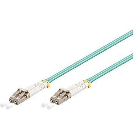 Cavo in fibra ottica, Multimode (OM3) Aqua, fibra ottica (FOC), Spina LC (UPC)  Spina LC (UPC), guaina senza alogeni (LSZH). Lunghezza del Cavo 1 m