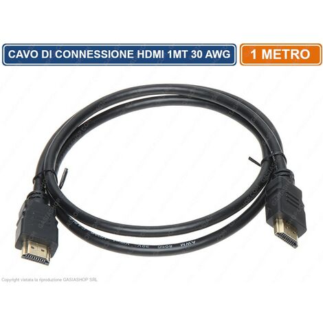 CAVO INTERFACCIA MULTIMEDIALE ALTA DEFINIZIONE HDMI DA 1M METRO 30 AWG