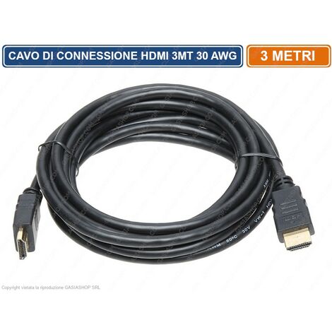 CAVO INTERFACCIA MULTIMEDIALE ALTA DEFINIZIONE HDMI DA 3M METRO 30 AWG