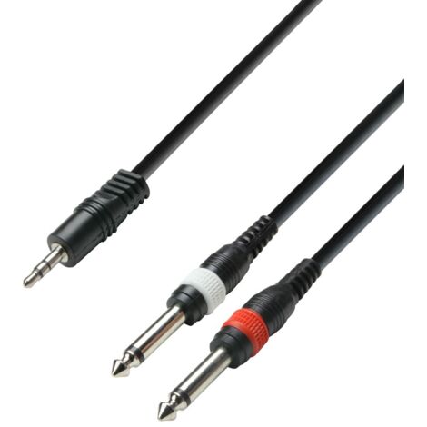 Cavo JACK 3.5 ST A 2 JACK 6.3 Mono 3m