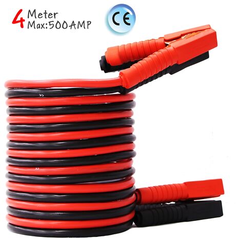 Cavo jumper 2x4m Cavo jumper 12/24V Cavo di avviamento cavo jumper 500 Amp Cavo di avviamento batteria KFZ