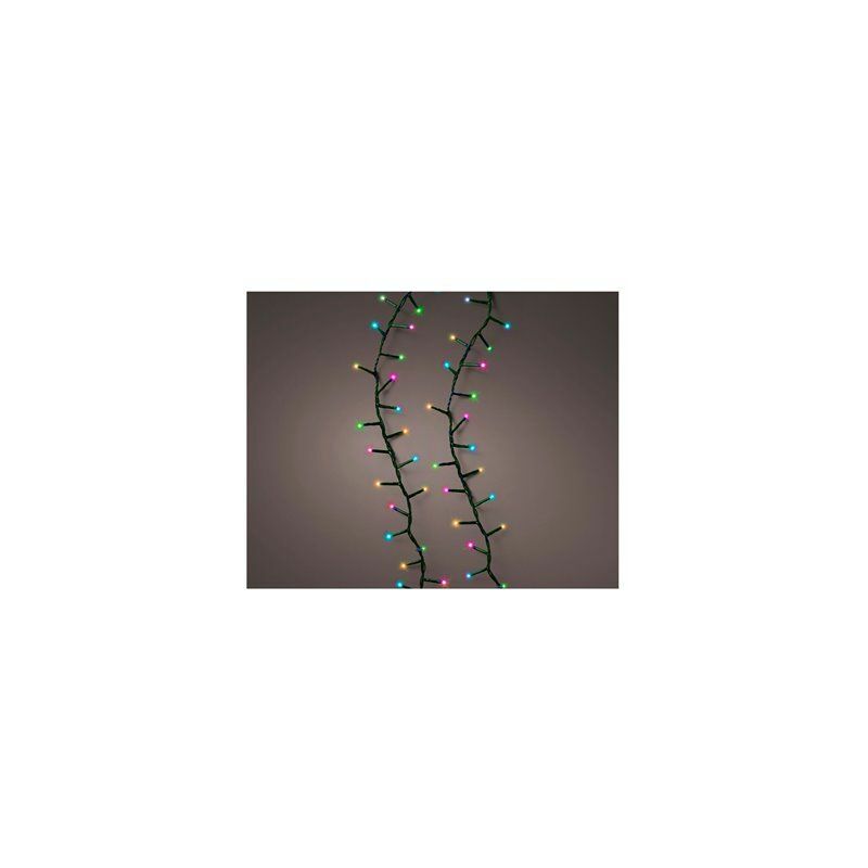 Image of Ghirlanda LED compatta lampeggiante multicolore pastello 16m 750l cavo verde