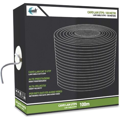 Cavo Lan Utp Cat.5 Cca 0,5 Mm Grigio 305 M