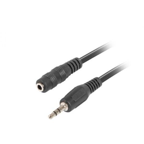Cavo lanberg jack stereo 3,5 mm maschio a jack 3,5 mm femmina nero 1,5 m