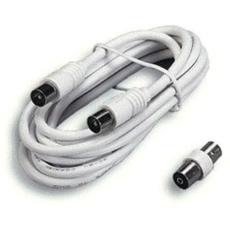 Cavo Lineare Tv coassiale Spina/spina diritta + adattatore 3 metri Bianco Maurer