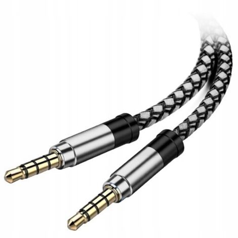 CAVO LUNGO E RESISTENTE 1,5 M AUX MINI JACK 3,5 MM TRECCIA