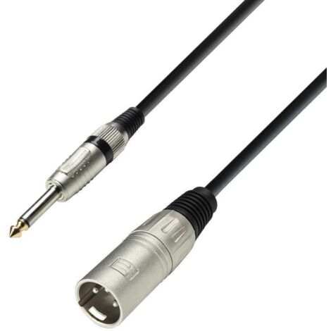 Cavo Micro Xlr Macho A Jack 6,3 Mono 10 metri Nero K3mmp1000 Adam Hall