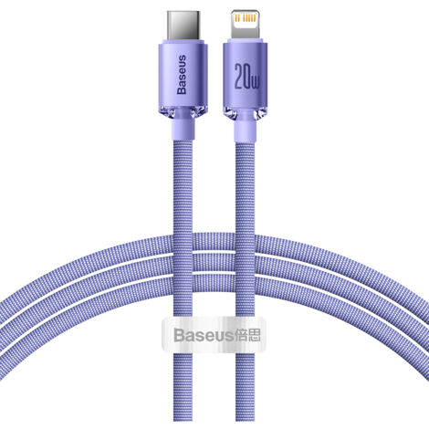 Cavo per ricarica rapida e trasferimento dati USB-C Iphone Lightning 20W 1,2m viola