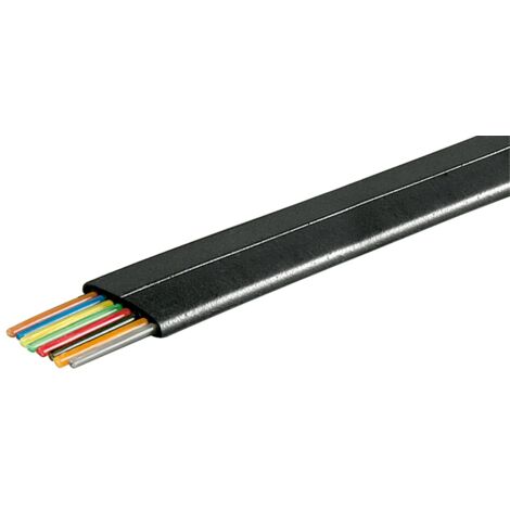 Cavo piatto telefonico 8 fili, 100 m bobina, AWG 28, CCA (alluminio rivestito di rame), conduttore di alluminio placcato di rame (CCA). colore nero