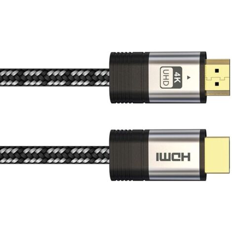 Cavo premium hdmi 20 intrecciato in cotone con connettore placcato oro - video 4k - 5 metri