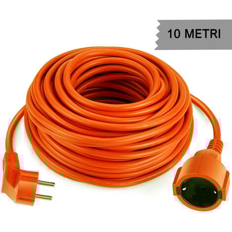 Cavo Prolunga 10 metri Corrente Elettrica Presa Schuko Domestica Casa 220V