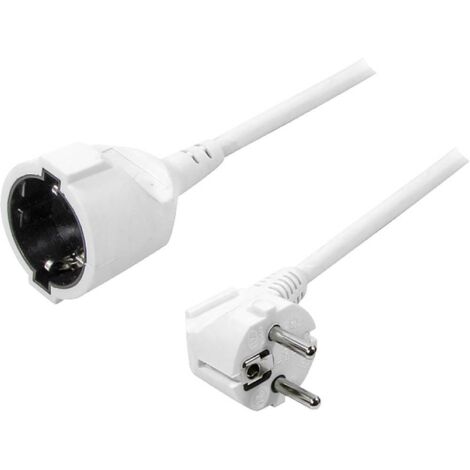 Cavo prolunga con messa a terra bianco 3m