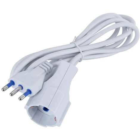 Cavo prolunga elettrico da 2m &8211 Spina 16A e Presa Schuko+Bipasso Aigostar