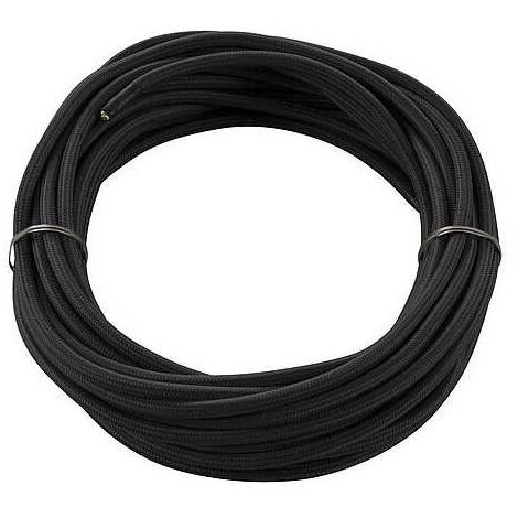 Cavo PVC 3G0,75 H03VV-F con rivestimento in stoffa intrecciata nera
