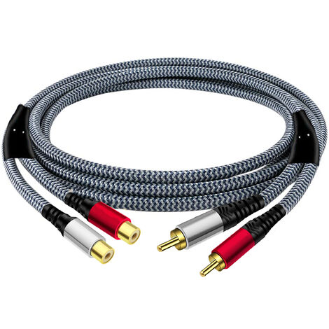 Cavo RCA Jack Maschio Femmina 2M Intrecciato Estensione Audio Q-HD621