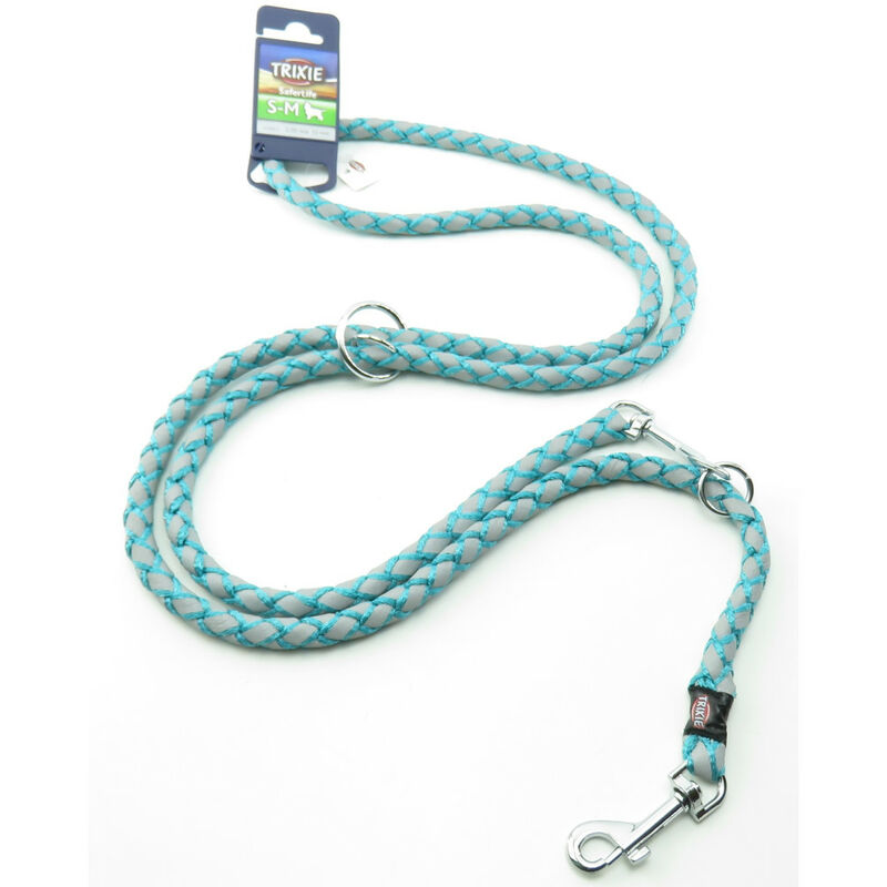 Trixie - Laisse Cavo Reflect ø12mm x 2 mètres s-m. réglable océan pour chien