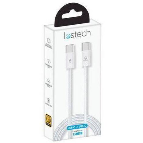 CAVO SMARTPHONE LS-NB0 LOSTECH - TYPE-C/TYPE-C COLORE BIANCO CM 150 - 3 pezzi