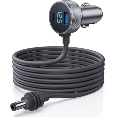 Cavo Starlink Mini, caricabatterie da auto Starlink Mini 3 in 1 con cavo di alimentazione CC e adattatore per accendisigari 12V-48V con display digitale, porte USB C PD 40W e USB A 35W resistenti, ada