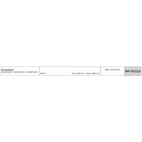 Cavo sterzo MTD spazzaneve 31CH975J799 - 31CH955I799 cavo 940 mm guaina 885 mm
