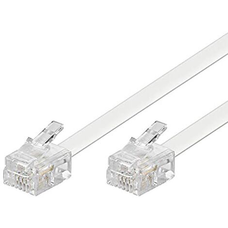Cavo Telefonico Incrociato Commtel 5m – Spina BT 431A A RJ11 6P4C, 4 Conduttori, Colore Bianco