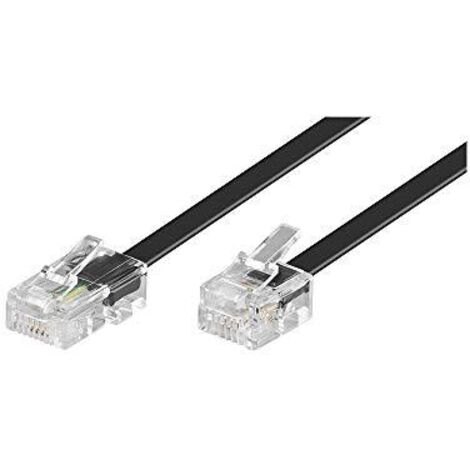 Cavo telefonico modulare, conduttore di alluminio placcato di rame (CCA), Spina RJ45 (8P4C)  Spina RJ11 (6P4C). Lunghezza del Cavo 15 m