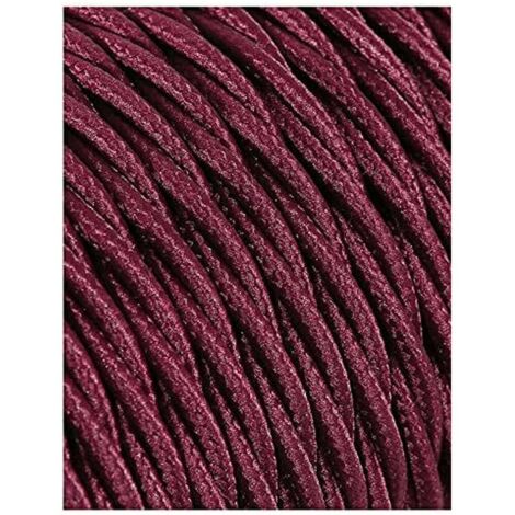 Cavo tessile intrecciato 2x0,75mm c-08 seta bordeaux 5m
