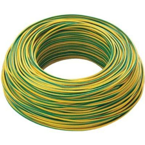 Cavo unipolare cordina unipolare antifiamma flessibile 1x4 mmq metri 100 no7v-k 05 giallo verde