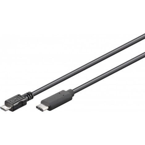 Cavo USB 2.0 da USB-C™ a Micro-B 2.0, nero, Spina USB 2.0 micro (tipo B)  Spina USB-C™. Lunghezza del Cavo 1 m