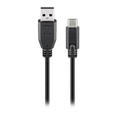 Cavo USB 2.0 (da USB-C™ a USB A), nero, Adatto ai dispositivi con connessione USB-C™. Lunghezza del Cavo 1 m