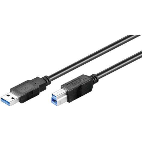 Cavo USB 3.0 con USB-B, nero, spina USB 3.0 (tipo A)  spina USB 3.0 (tipo B). Lunghezza del Cavo 3 m